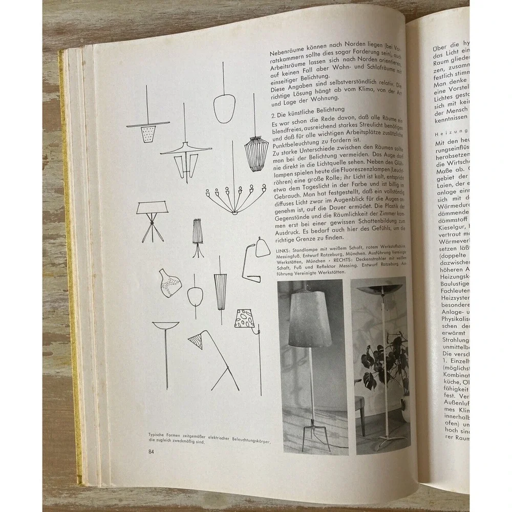 Vintage German HC book Modernes Wohnen Modern Living mid cent modern design 1954